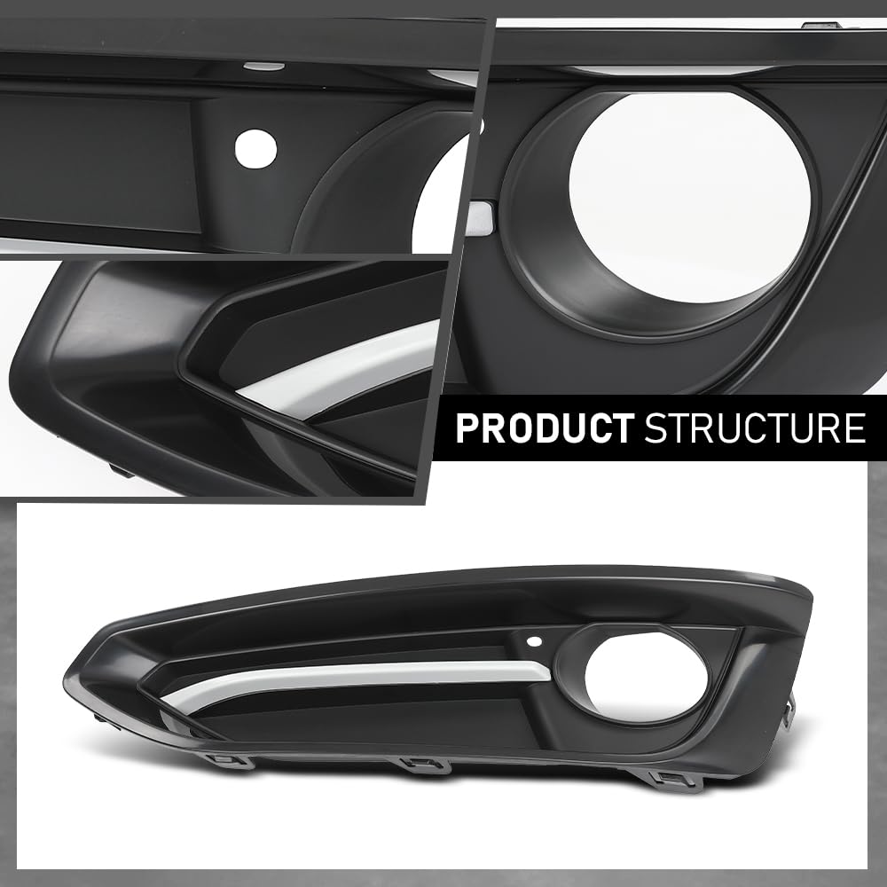GRAND ORANGE Front Fog Light Cover Left & Right Black Fit BMW 228i /228i xDrive Base 2014-2016, Fit 230i / 230i xDrive Base 2017-2021, For Sport Line Model 51117343731 51117343732 BM1039163 BM1038163 - Image 4