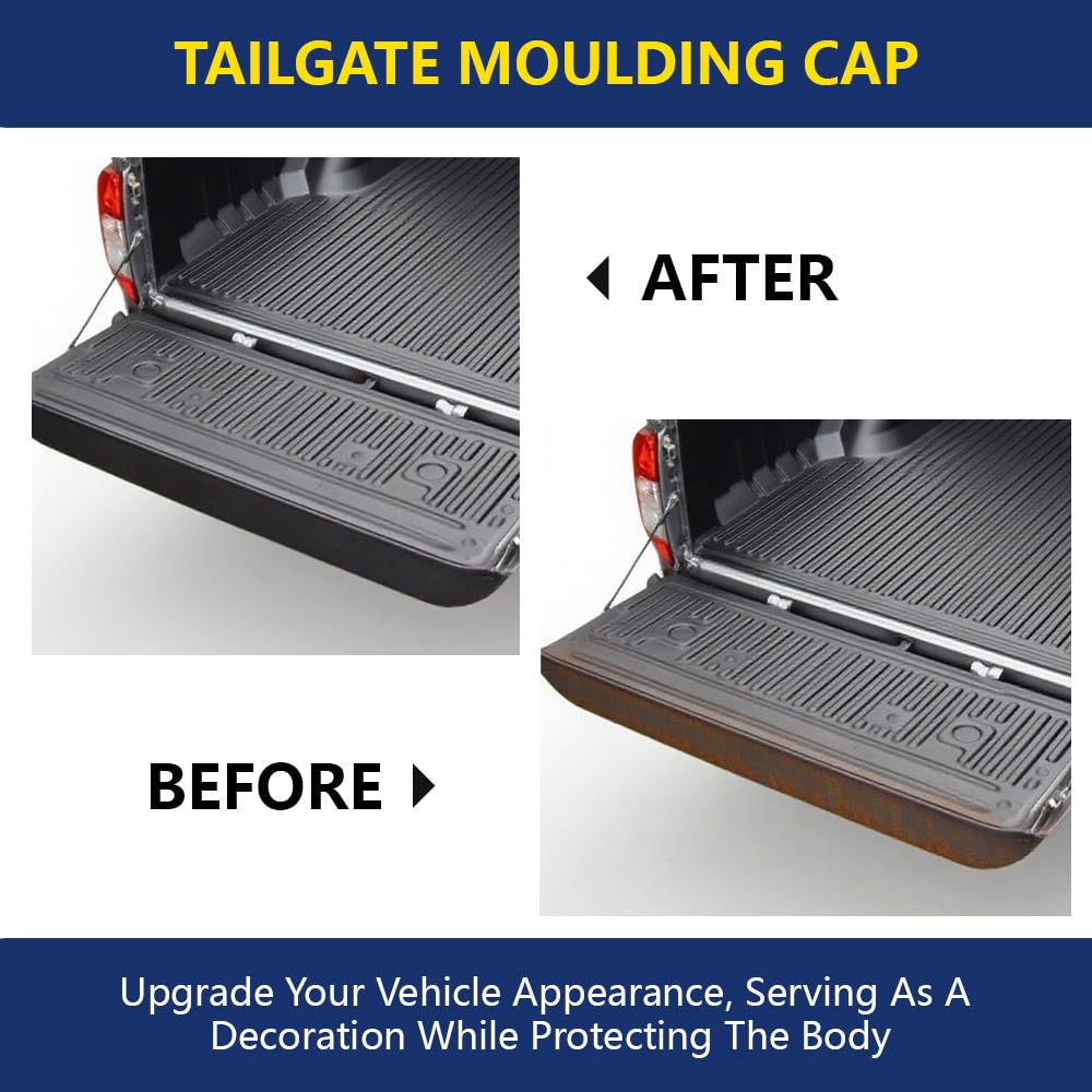 GRAND ORANGE Trunk Top Protector Cover Tailgate Moulding Cap Compatible with Ford F150 2004-2008 / Fit 2006-2008 Lincoln Mark LT Black Tailgate Cap FO1904106 5L3Z9940602AAA - Image 7