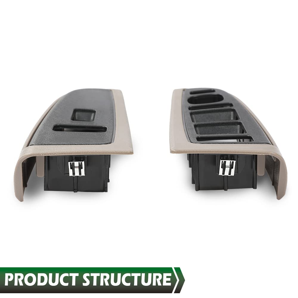 GRAND ORANGE Window Switch Decorative Frame Set Driver & Passenger Side Compatible with Chevy Silverado/GMC Sierra 1500/2500/3500 4Door Tan 2003-2007 89045119 89045127 - Image 9